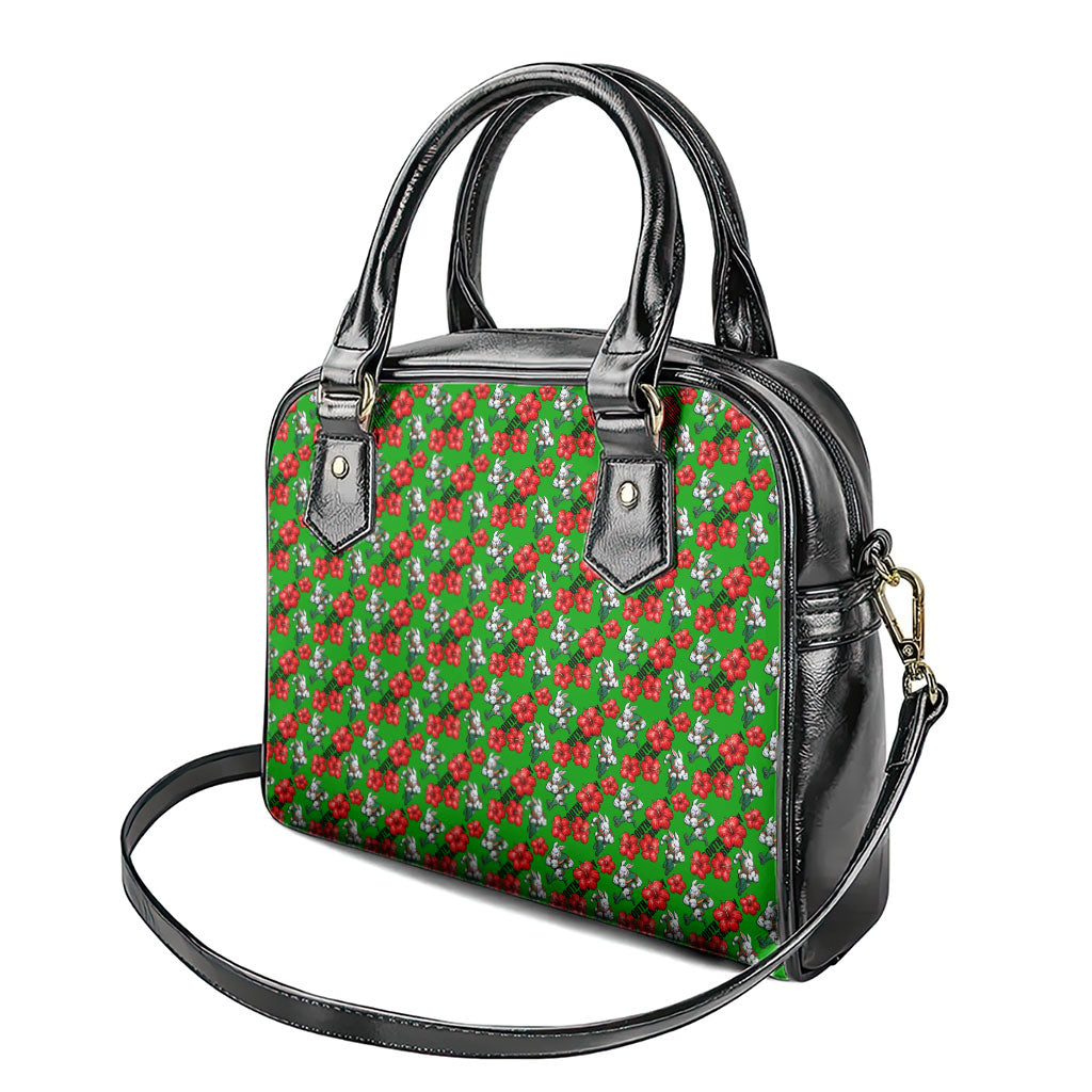 South Sydney Rabbitohs Shoulder Handbag Tropical Hibiscus Floral Seamless Rugby Mascot