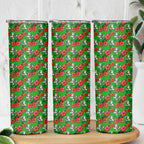 South Sydney Rabbitohs Skinny Tumbler Tropical Hibiscus Floral Seamless Rugby Mascot