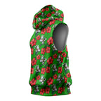 South Sydney Rabbitohs Sleeveless Hoodie Tropical Hibiscus Floral Seamless Rugby Mascot
