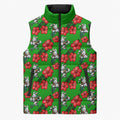 South Sydney Rabbitohs Sleeveless Puffer Jacket Tropical Hibiscus Floral Seamless Rugby Mascot