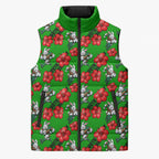 South Sydney Rabbitohs Sleeveless Puffer Jacket Tropical Hibiscus Floral Seamless Rugby Mascot
