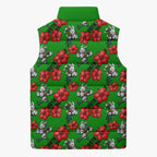 South Sydney Rabbitohs Sleeveless Puffer Jacket Tropical Hibiscus Floral Seamless Rugby Mascot