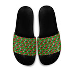South Sydney Rabbitohs Slide Sandals Tropical Hibiscus Floral Seamless Rugby Mascot