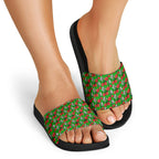 South Sydney Rabbitohs Slide Sandals Tropical Hibiscus Floral Seamless Rugby Mascot