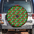 South Sydney Rabbitohs Spare Tire Cover Tropical Hibiscus Floral Seamless Rugby Mascot