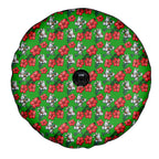 South Sydney Rabbitohs Spare Tire Cover Tropical Hibiscus Floral Seamless Rugby Mascot