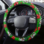South Sydney Rabbitohs Steering Wheel Cover Tropical Hibiscus Floral Seamless Rugby Mascot