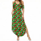 South Sydney Rabbitohs Summer Maxi Dress Tropical Hibiscus Floral Seamless Rugby Mascot