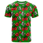 South Sydney Rabbitohs T Shirt Tropical Hibiscus Floral Seamless Rugby Mascot