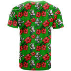 South Sydney Rabbitohs T Shirt Tropical Hibiscus Floral Seamless Rugby Mascot