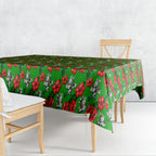 South Sydney Rabbitohs Tablecloth Tropical Hibiscus Floral Seamless Rugby Mascot