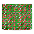 South Sydney Rabbitohs Tapestry Tropical Hibiscus Floral Seamless Rugby Mascot