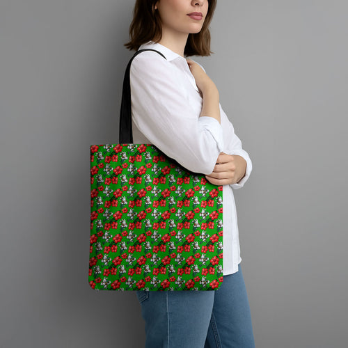 South Sydney Rabbitohs Tote Bag Tropical Hibiscus Floral Seamless Rugby Mascot