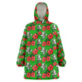 South Sydney Rabbitohs Wearable Blanket Hoodie Tropical Hibiscus Floral Seamless Rugby Mascot