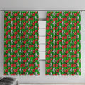 South Sydney Rabbitohs Window Curtain Tropical Hibiscus Floral Seamless Rugby Mascot