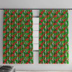 South Sydney Rabbitohs Window Curtain Tropical Hibiscus Floral Seamless Rugby Mascot