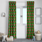 South Sydney Rabbitohs Window Curtain Tropical Hibiscus Floral Seamless Rugby Mascot