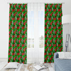 South Sydney Rabbitohs Window Curtain Tropical Hibiscus Floral Seamless Rugby Mascot