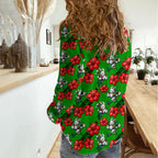 South Sydney Rabbitohs Women Casual Shirt Tropical Hibiscus Floral Seamless Rugby Mascot