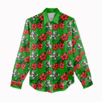 South Sydney Rabbitohs Women Casual Shirt Tropical Hibiscus Floral Seamless Rugby Mascot