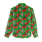 South Sydney Rabbitohs Women Casual Shirt Tropical Hibiscus Floral Seamless Rugby Mascot
