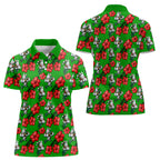 South Sydney Rabbitohs Women Polo Shirt Tropical Hibiscus Floral Seamless Rugby Mascot