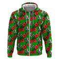 South Sydney Rabbitohs Zip Hoodie Tropical Hibiscus Floral Seamless Rugby Mascot