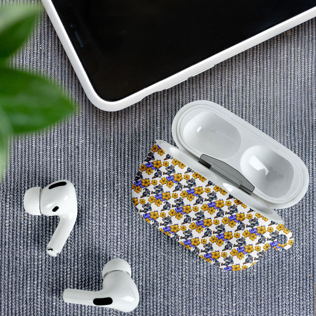 Canterbury-Bankstown Bulldogs AirPods Case Tropical Hibiscus Floral Seamless Rugby Mascot