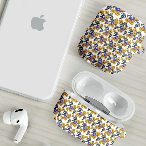 Canterbury-Bankstown Bulldogs AirPods Case Tropical Hibiscus Floral Seamless Rugby Mascot
