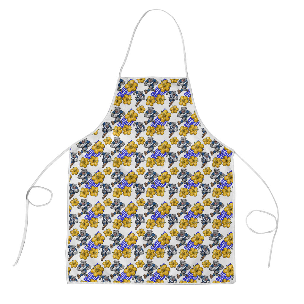 Canterbury-Bankstown Bulldogs Apron Tropical Hibiscus Floral Seamless Rugby Mascot
