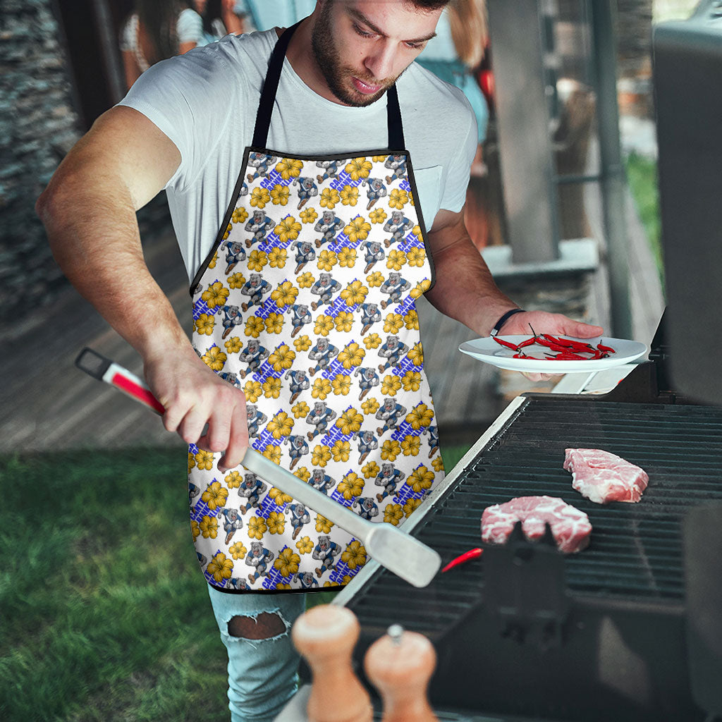 Canterbury-Bankstown Bulldogs Apron Tropical Hibiscus Floral Seamless Rugby Mascot