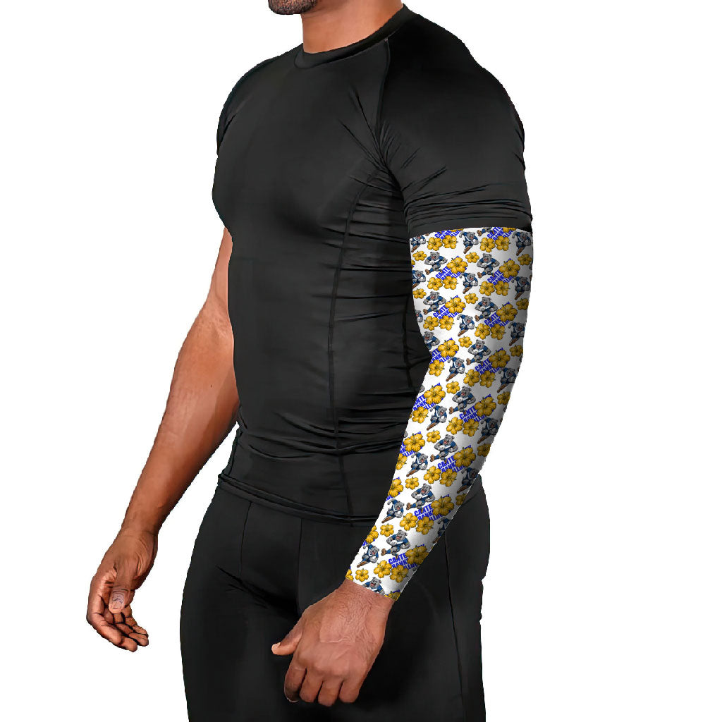 Canterbury-Bankstown Bulldogs Arm Sleeves Tropical Hibiscus Floral Seamless Rugby Mascot