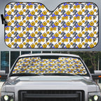 Canterbury-Bankstown Bulldogs Auto Sun Shade Tropical Hibiscus Floral Seamless Rugby Mascot