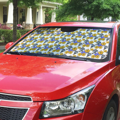 Canterbury-Bankstown Bulldogs Auto Sun Shade Tropical Hibiscus Floral Seamless Rugby Mascot