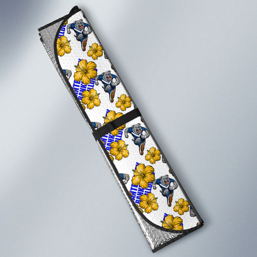 Canterbury-Bankstown Bulldogs Auto Sun Shade Tropical Hibiscus Floral Seamless Rugby Mascot