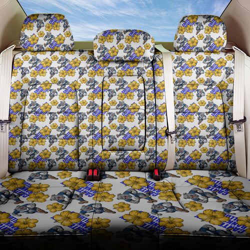 Canterbury-Bankstown Bulldogs Back Car Seat Cover Tropical Hibiscus Floral Seamless Rugby Mascot