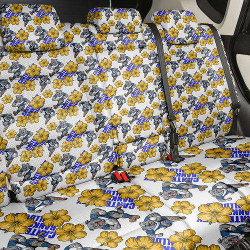 Canterbury-Bankstown Bulldogs Back Car Seat Cover Tropical Hibiscus Floral Seamless Rugby Mascot