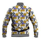 Canterbury-Bankstown Bulldogs Baseball Jacket Tropical Hibiscus Floral Seamless Rugby Mascot