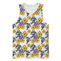 Canterbury-Bankstown Bulldogs Basketball Jersey Tropical Hibiscus Floral Seamless Rugby Mascot