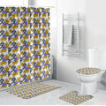 Canterbury-Bankstown Bulldogs Bathroom Set Tropical Hibiscus Floral Seamless Rugby Mascot