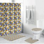 Canterbury-Bankstown Bulldogs Bathroom Set Tropical Hibiscus Floral Seamless Rugby Mascot