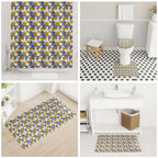 Canterbury-Bankstown Bulldogs Bathroom Set Tropical Hibiscus Floral Seamless Rugby Mascot