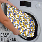 Canterbury-Bankstown Bulldogs Bathroom Set Tropical Hibiscus Floral Seamless Rugby Mascot