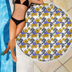Canterbury-Bankstown Bulldogs Beach Blanket Tropical Hibiscus Floral Seamless Rugby Mascot