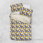 Canterbury-Bankstown Bulldogs Bedding Set Tropical Hibiscus Floral Seamless Rugby Mascot