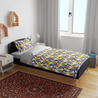 Canterbury-Bankstown Bulldogs Bedding Set Tropical Hibiscus Floral Seamless Rugby Mascot