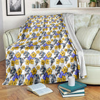 Canterbury-Bankstown Bulldogs Blanket Tropical Hibiscus Floral Seamless Rugby Mascot