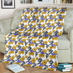 Canterbury-Bankstown Bulldogs Blanket Tropical Hibiscus Floral Seamless Rugby Mascot