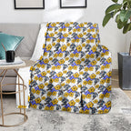 Canterbury-Bankstown Bulldogs Blanket Tropical Hibiscus Floral Seamless Rugby Mascot