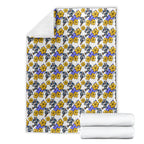 Canterbury-Bankstown Bulldogs Blanket Tropical Hibiscus Floral Seamless Rugby Mascot